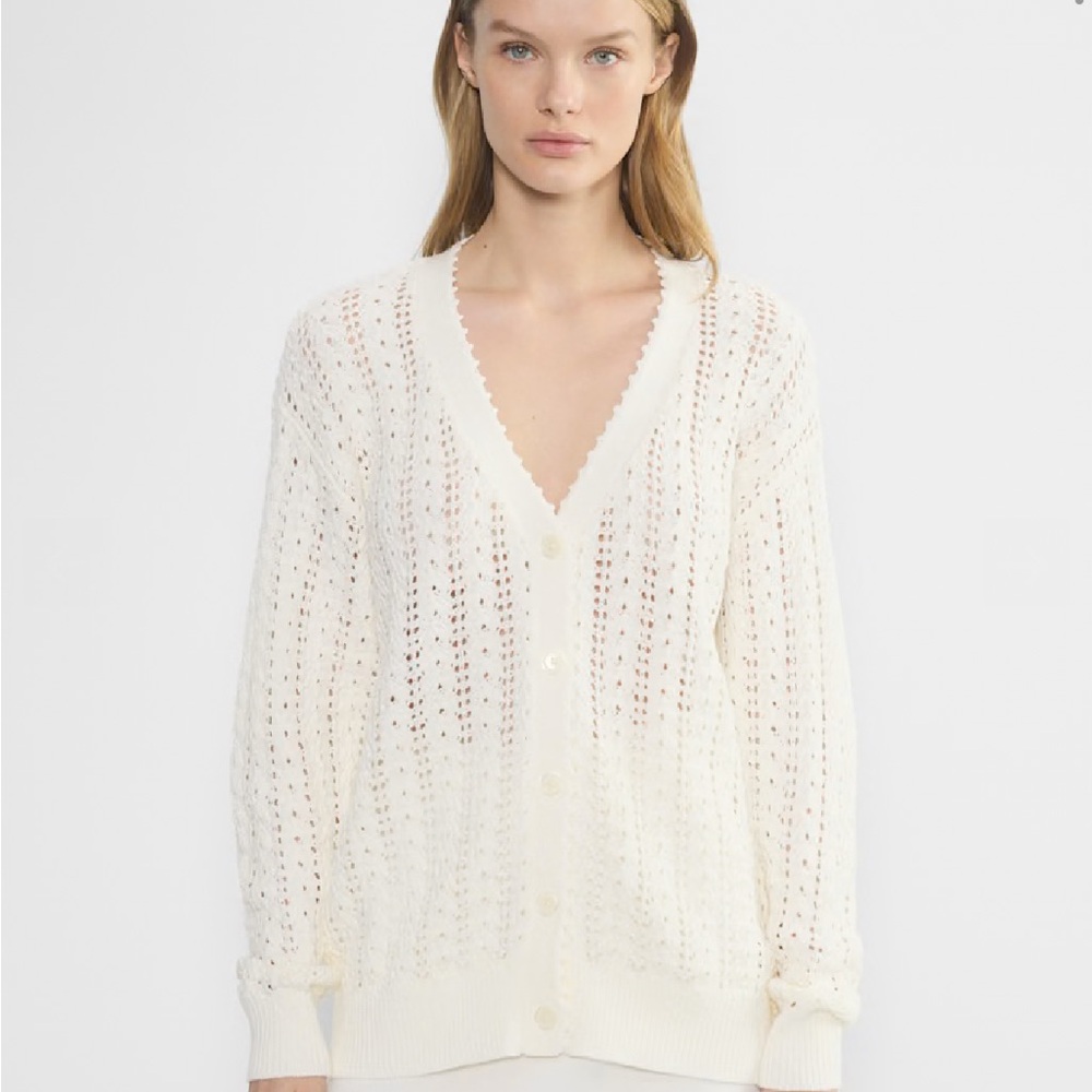 Cozy White Open-Knit Sweater